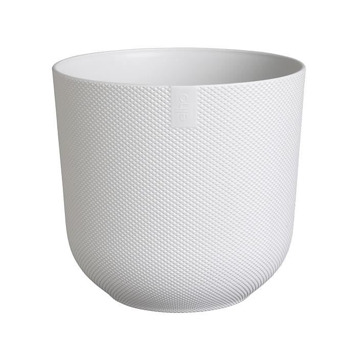 ELHO Pot de fleurs Jazz Rond – Blanc, 26 x H 24 cm, Intérieur, 100% recyclé