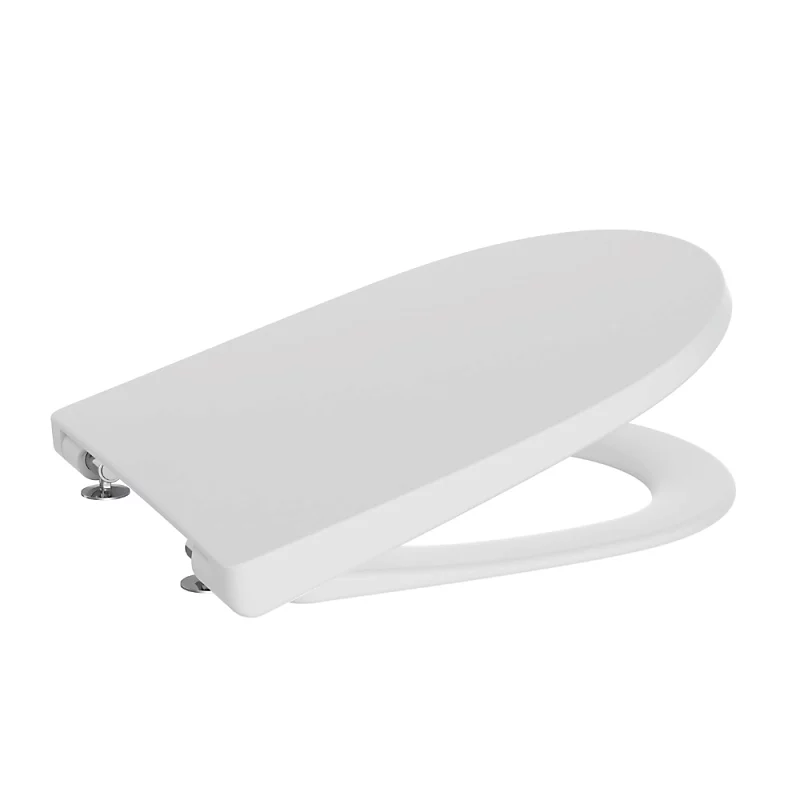 Abattant WC frein de chute compact déclipsable rond ROCA Ona blanc mat | WC