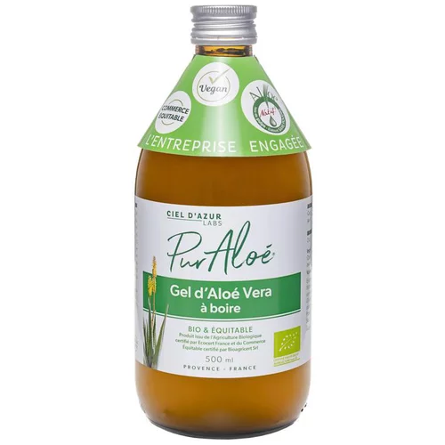 Gel à boire bio à l’aloe vera en bouteille de 500 ml