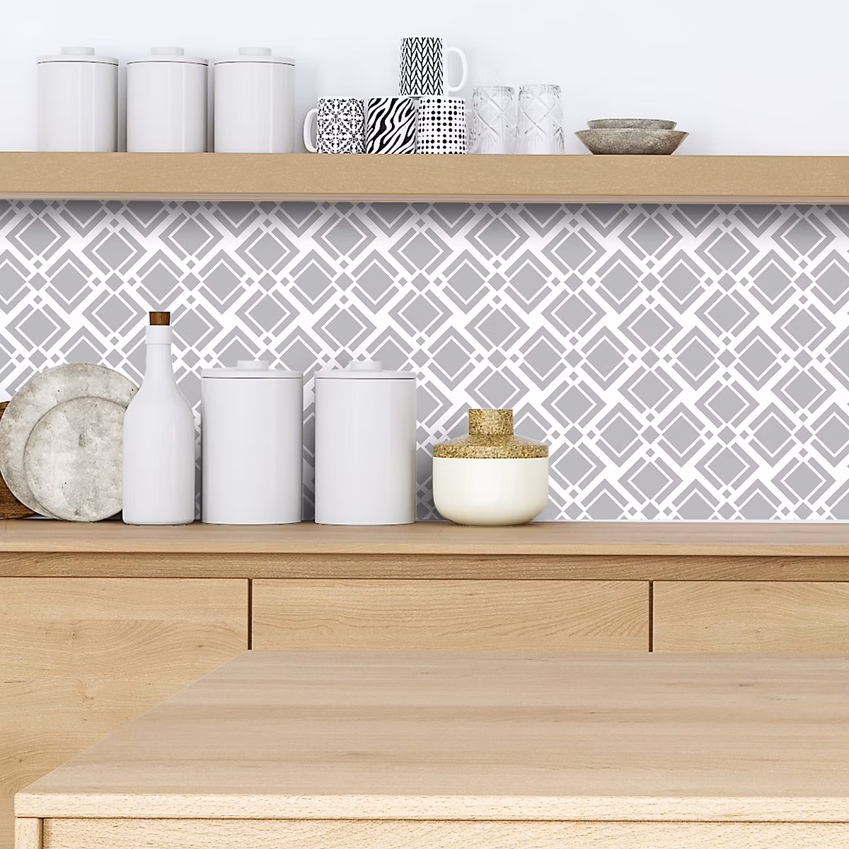 Crédence adhésive déco design gris 323 – 50 × 200cm