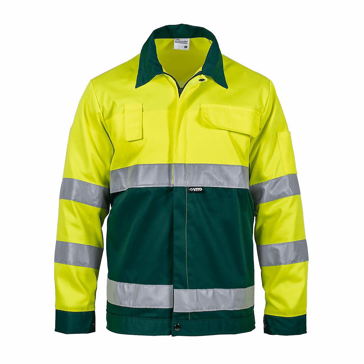 Vêtement de travail – Blouson de travail Jaune FLUO Taille XL Veste 5 poches haute visibilité VITO