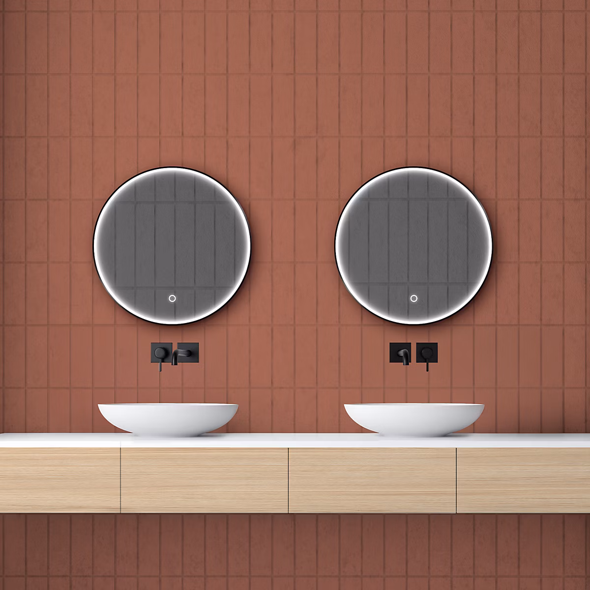 Miroir de salle de bains lumineux LED rond Ø 60 cm MPGlass Denver | Miroir de salle de bains