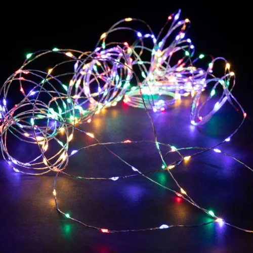 Guirlande lumineuse micro LED à lumière animée multicolore sur secteur - 15 m