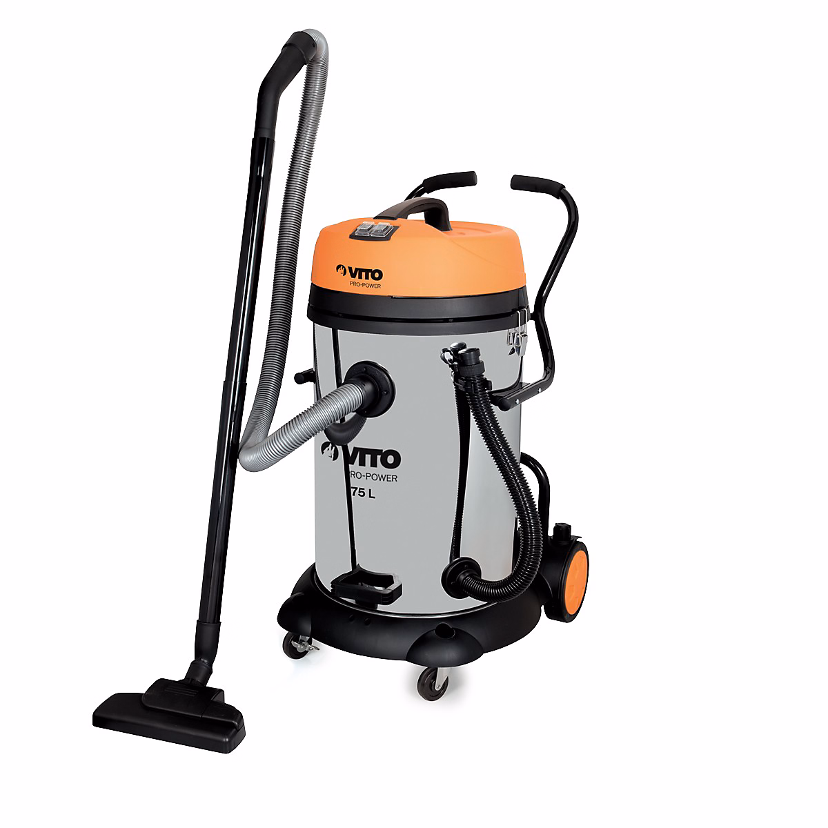 Aspirateur eau et poussières 2400W Cuve 75 litres Inox Nettoyage professionnel VITO – Réf. BZJMIBDBU8532968609
