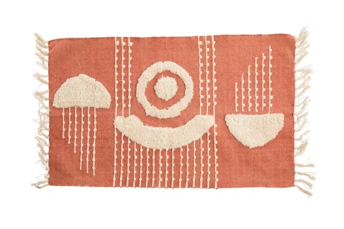 Tapis coloris jaune en coton tufté - 60 x 90 cm