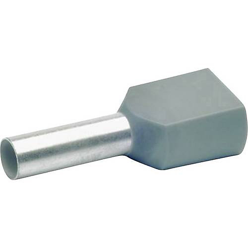Embout double d'extrémité de câble partiellement isolé 2x4 mm² 23 mm – lot de 100