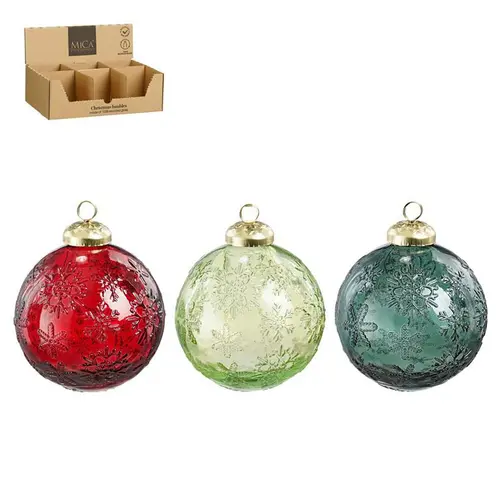 Boule en verre recyclé coloré - Ø 8 x H 10 cm