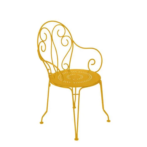 Fauteuil coloris jaune en acier Montmartre - 56 x 48 x 87 cm