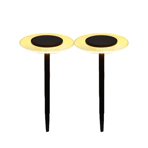 Lot de 2 balises solaires Batimex coloris noir en métal - Ø 16 x 35 cm