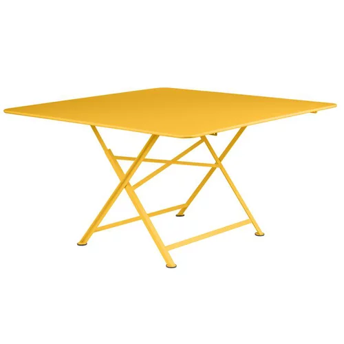 Table pliante coloris jaune en acier Fermob Cargo - 128 x 128 x 74 cm