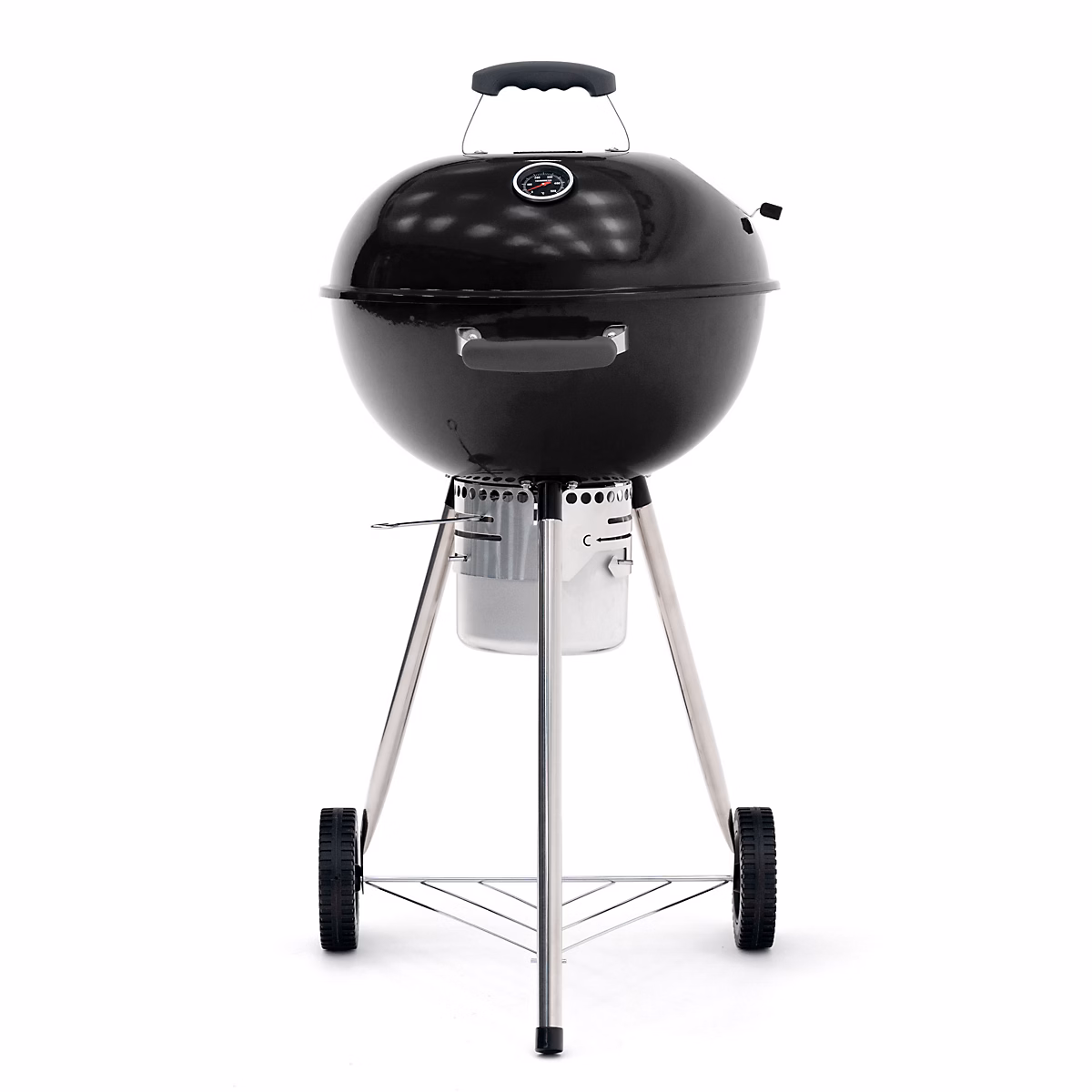 Barbecue au Charbon a Roulettes Kekai Yellowstone 58 × 47 × 100 cm Rond avec Couvercle et Briquet Couleur Emaille Noir