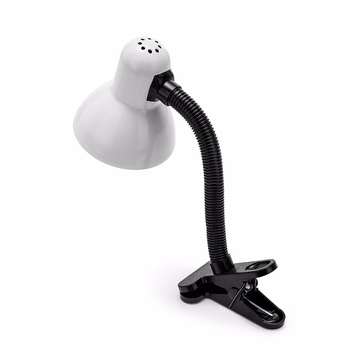 CHARLESTON CLIP: Lampe de bureau avec culot E27 et clip – blanc