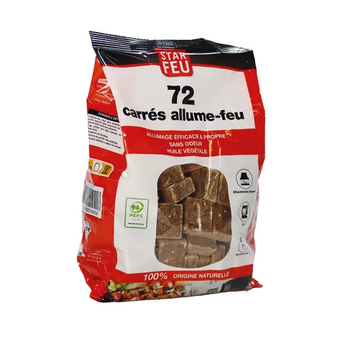 Allume-feu carrés Starfeu - les 72 pièces