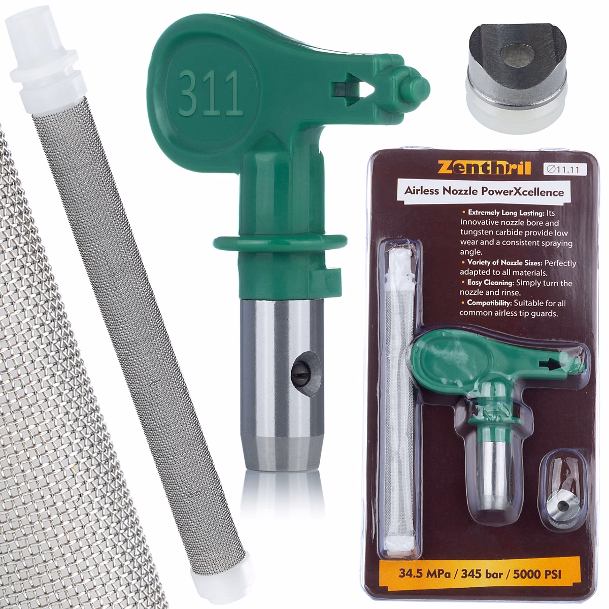 Buse de Pulvérisation Airless 311 – Jet 15 cm, Filtre 60 Mesh Inclus, Haute Précision, Série PowerXcellence