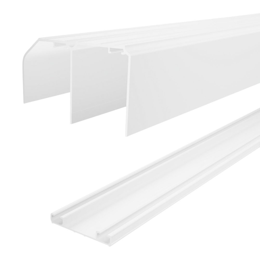 Porte de placard – Kit rails de portes coulissantes aluminium GoodHome Arius blanc l.360 cm