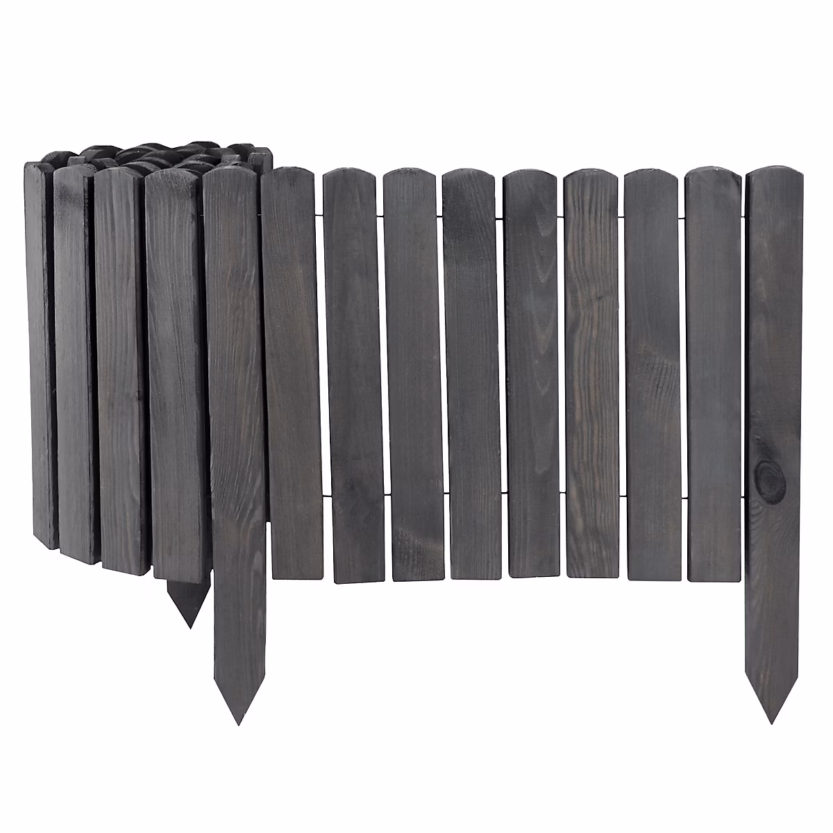 4x Clôture en bois gris 10 × 200 cm Bordure flexible pour massifs & pelouse Aquagart