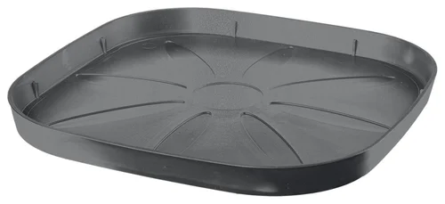 Soucoupe carrée en plastique recyclé gris Deroma Origin Grigio - 24 x 24 x 2,25 cm