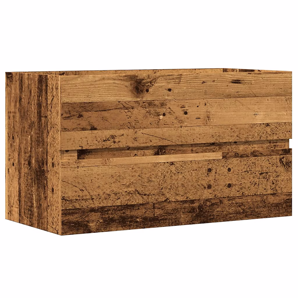 Armoire de salle de bain suspendue vieux bois d'ingénierie vidaXL
