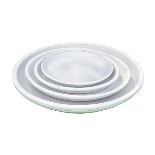 Soucoupe en grès émaillé blanc Decolines Littoral - Ø 36 cm