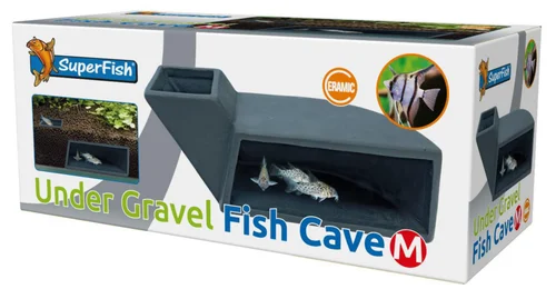 Grotte de poisson sous-gravier pour aquarium coloris marron SuperFish - 22 x 9,5 x 95 cm