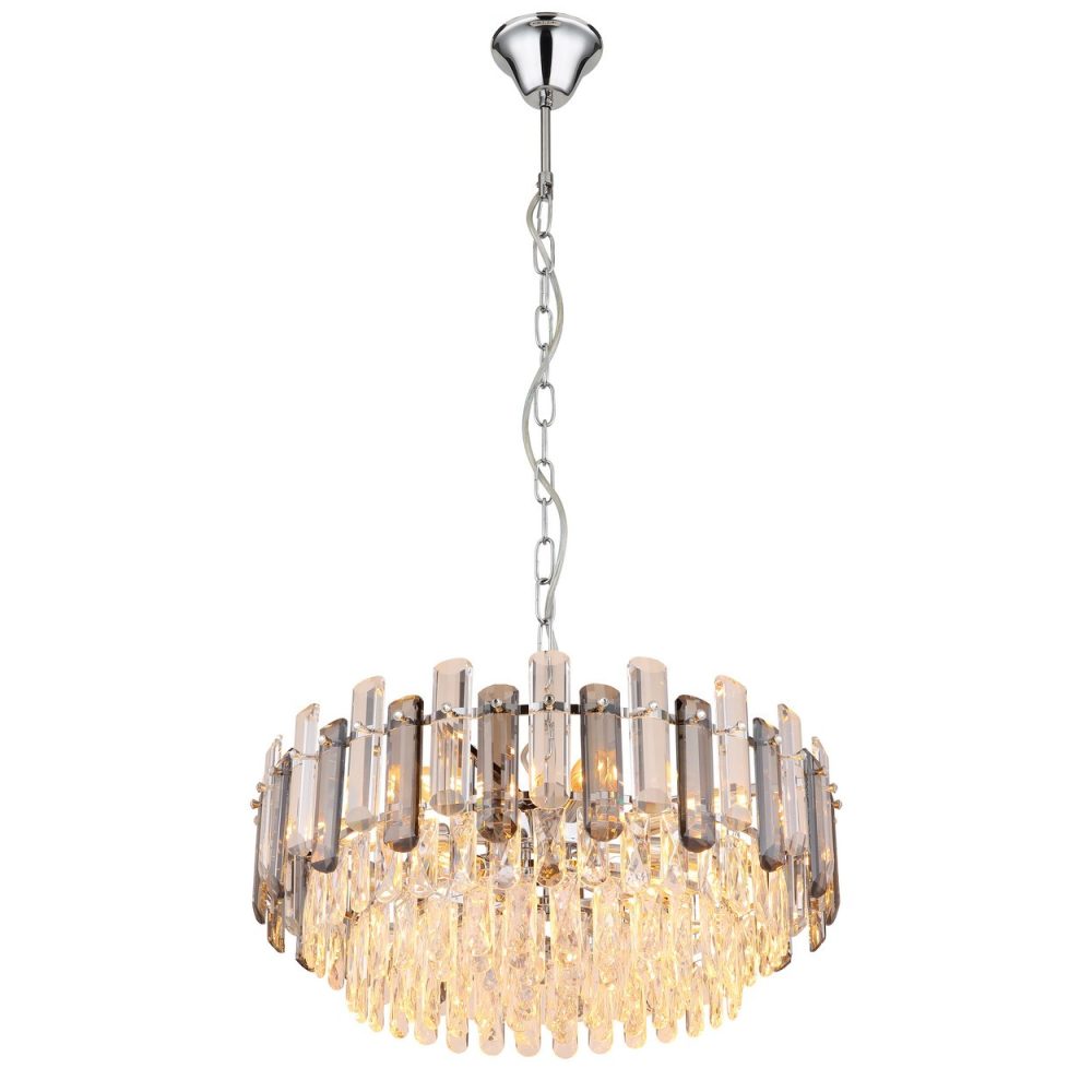 Suspension Plafonnier Chrome 12x E14 – Ambiance extérieure
