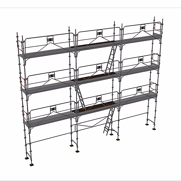 Echafaudage fixe de façade 80m² – Structure seule, Version garde, corps, DUO80GC, S