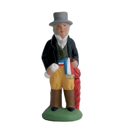 Santon pour crèche maire jaune - 7 cm