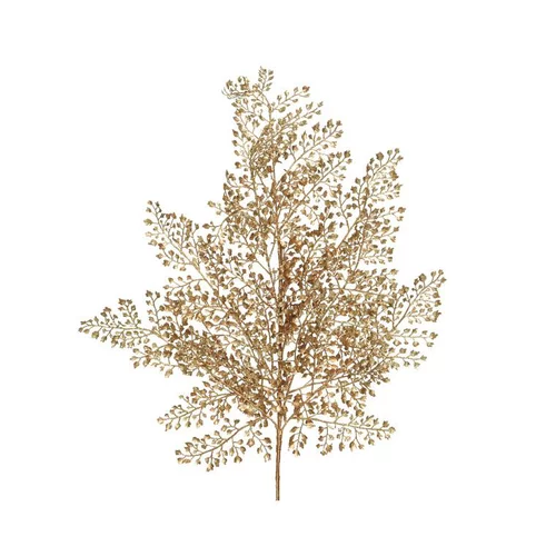 Branche artificielle sur tige dorée à paillettes - 30 x 4 x 68 cm