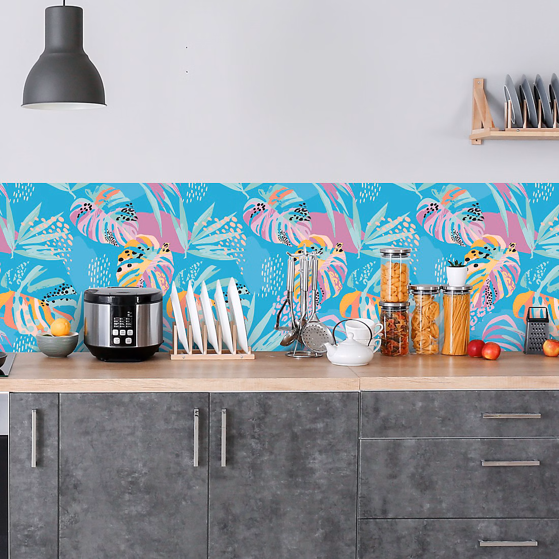 Crédence adhésive décoration jungle 60 × 300 cm