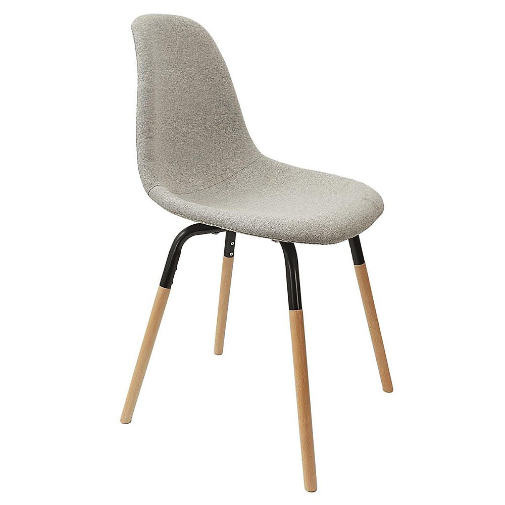Chaise scandinave tissu Phenix gris clair – Réf. DBENFDAMD7512913525