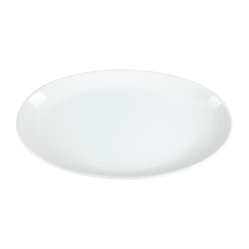 Assiette Creuse Ovale en Porcelaine Blanche 500 × 290 mm – Olympia