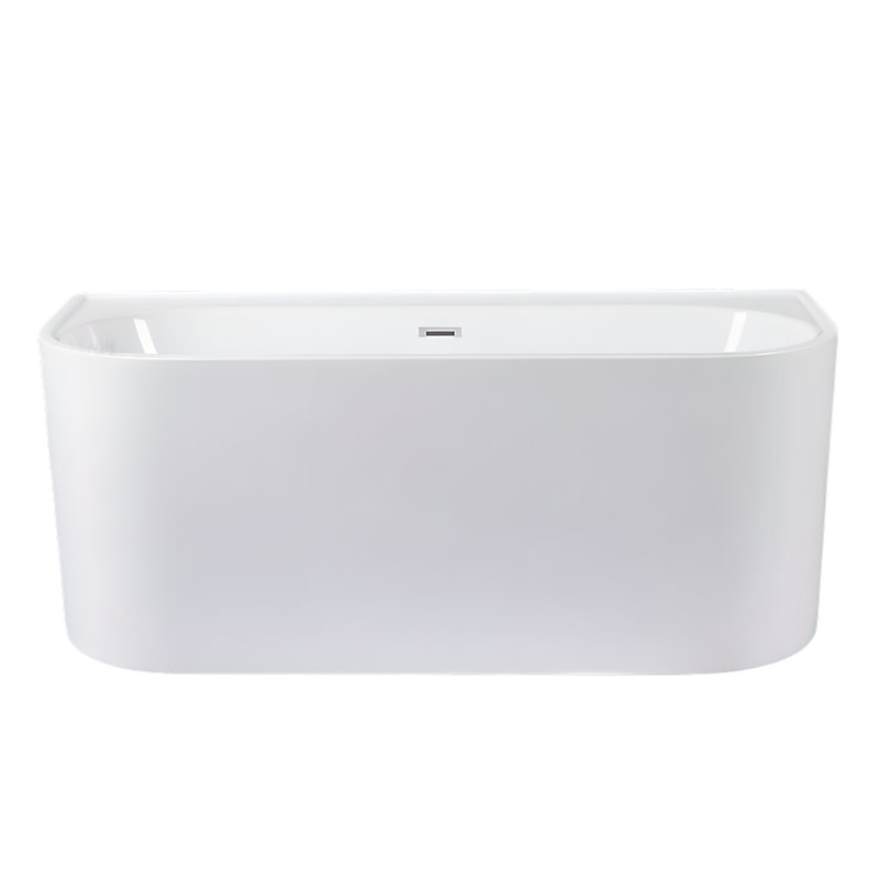 Baignoire îlot avec vidage – 170 × 75 cm, Blanc brillant, OLIVIA