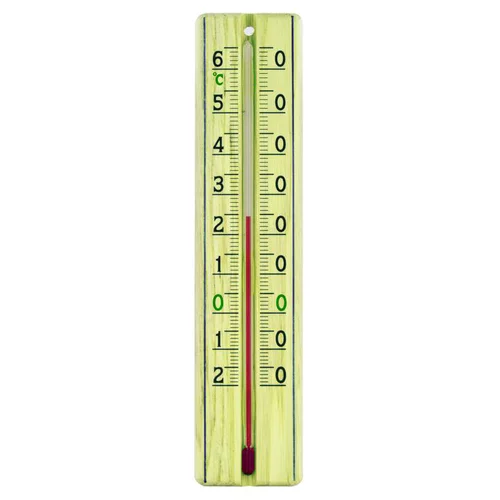 Thermomètre hêtre en bois taupe de 22 cm