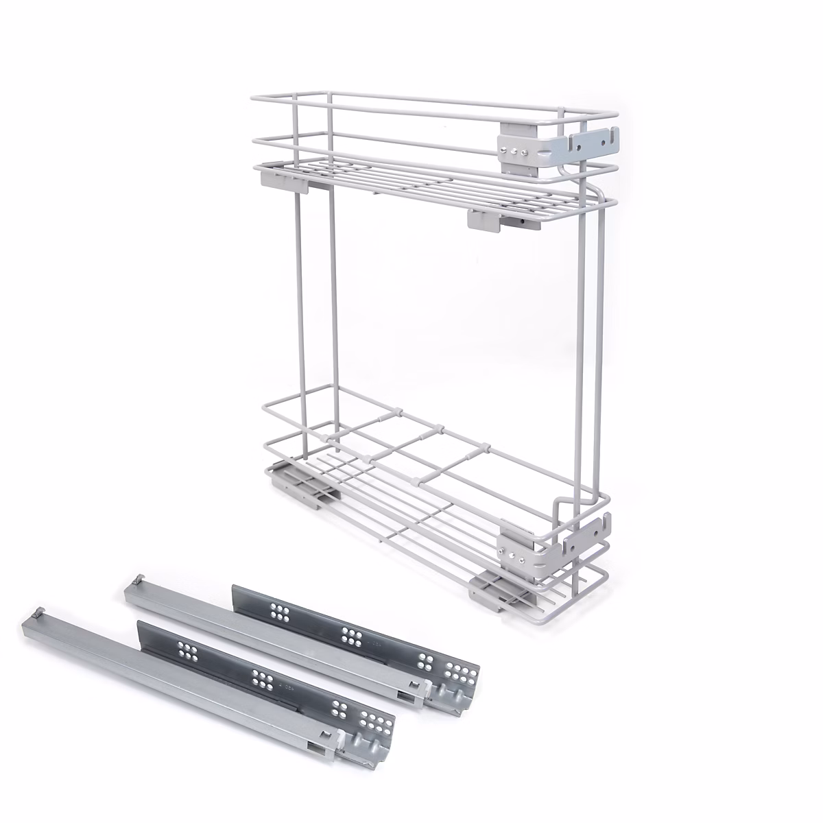 Emuca Porte – bouteilles latéral extractible Supra avec fermeture amortie, module 150mm, Acier, Peint aluminium