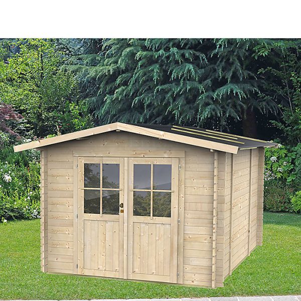 Abri de jardin en bois de 4.3m² Opéra Alce 215cm x 250cm – toiture double pente