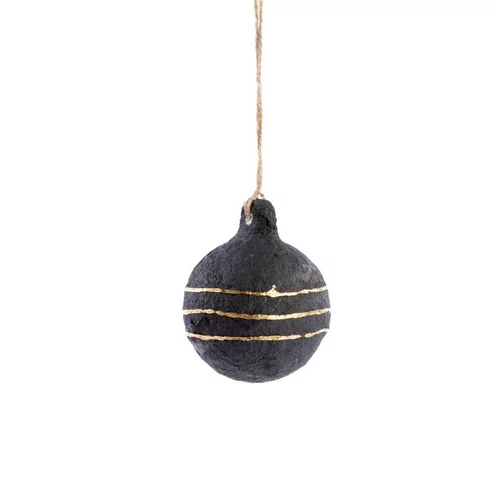 Suspension boule ronde coloris noir en papier mâché - Ø 8 cm