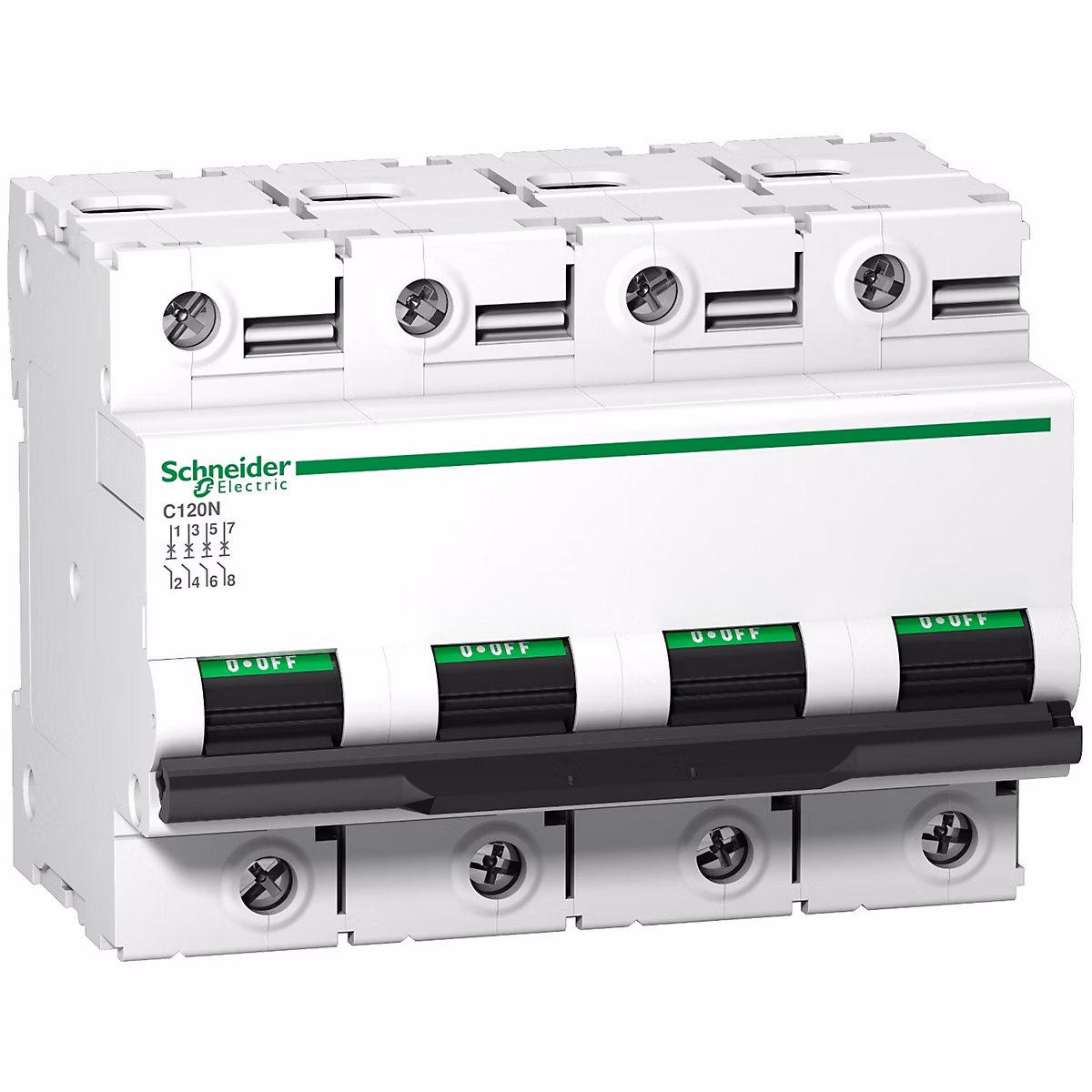 A9n18376 Schneider C120n Disjoncteur Tétrapolaire Schneider 125 A – 4p, Courbe C, 10ka, à Vis