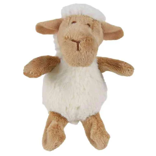Jouet pour chat coloris blanc peluche mouton avec catnip Trixie - 10 cm