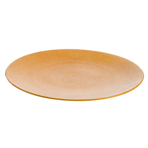 Assiette plate coloris jaune en grès Vésuvio - Ø 27 cm