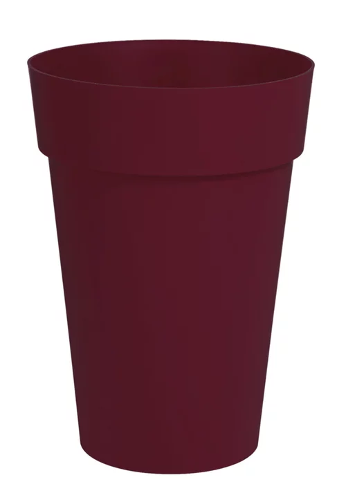 Pot vase haut en plastique rouge Bourgogne Eda Toscane 67 L - Ø 46 x H 65 cm