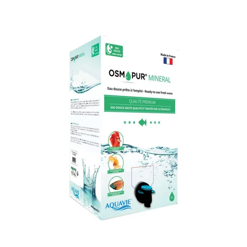 Eau reminéralisée pour aquarium prêt à l'emploi Aquavie Osmopur Minéral - 10 L