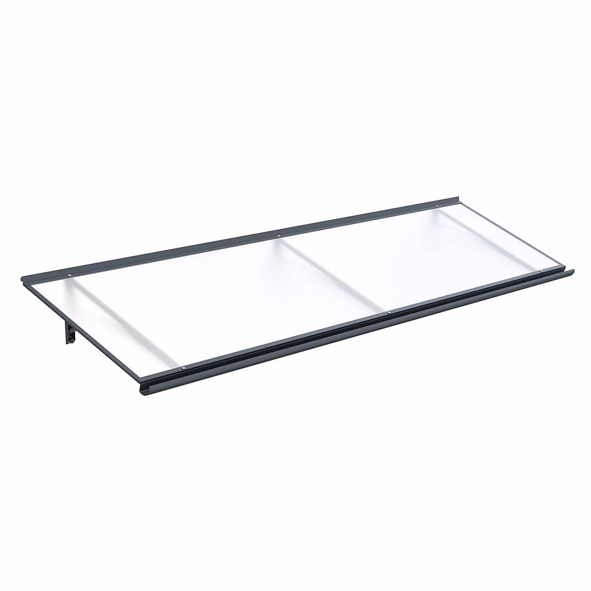 ARCTOM Auvent Saba 197 × 54 – couleur anthracite RAL7016, plaque incolore PMMA