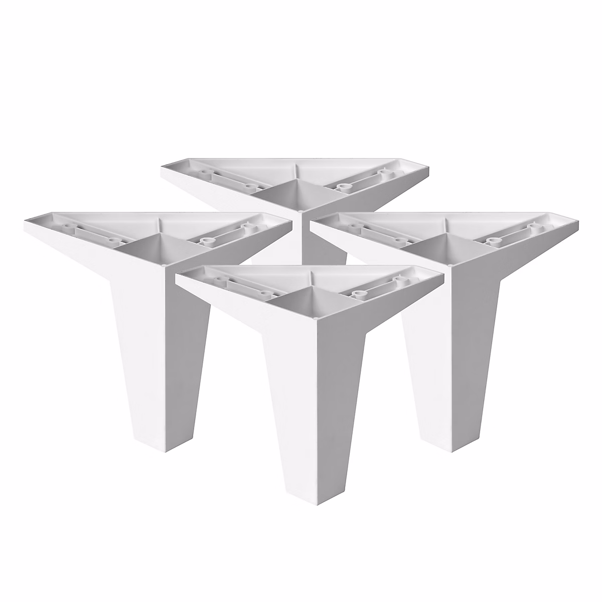 4un. Pied de meuble incliné scandinave pied nordique en résine plastique ABS blanche ANTI – HUMIDITÉ. Hauteur 100mm