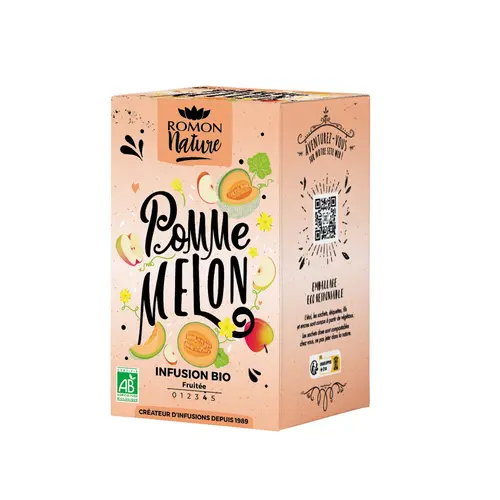 Tisane plaisir bio pomme et melon Romon Nature - les 16 sachets