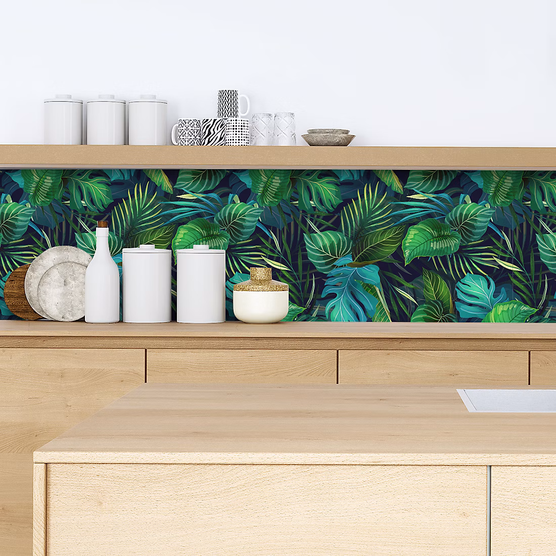 Crédence adhésive décoration jungle 60 × 100 cm