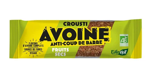 Barre avoine fruits secs bio Evernat - 50 g