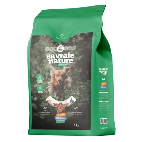 Croquettes chien adulte medium Sa Vraie Nature dinde sardine - 3 kg