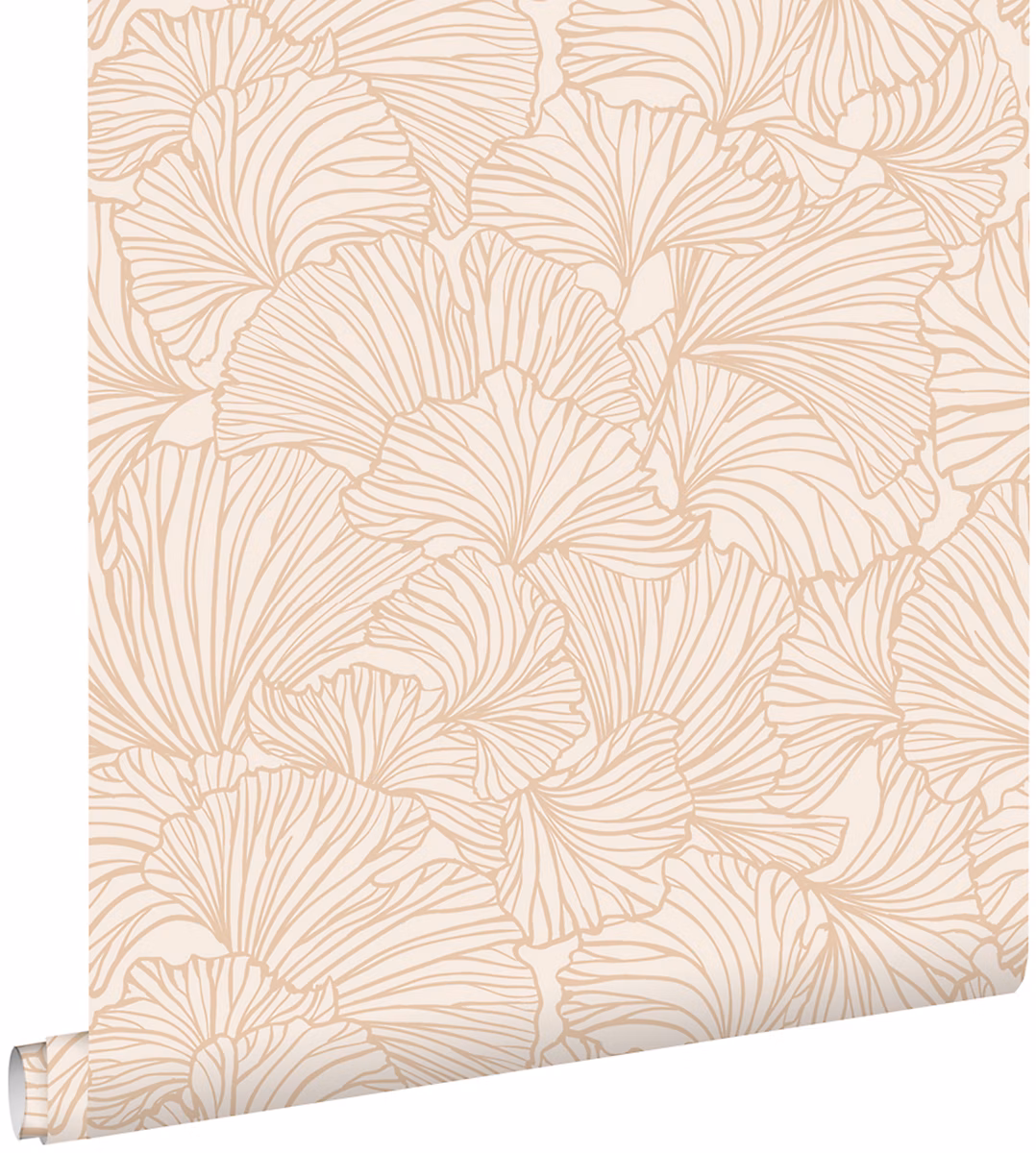 ESTAhome papier peint feuilles de ginkgo sable beige et terracotta claire 53 cm x 10.05 m | Papier peint
