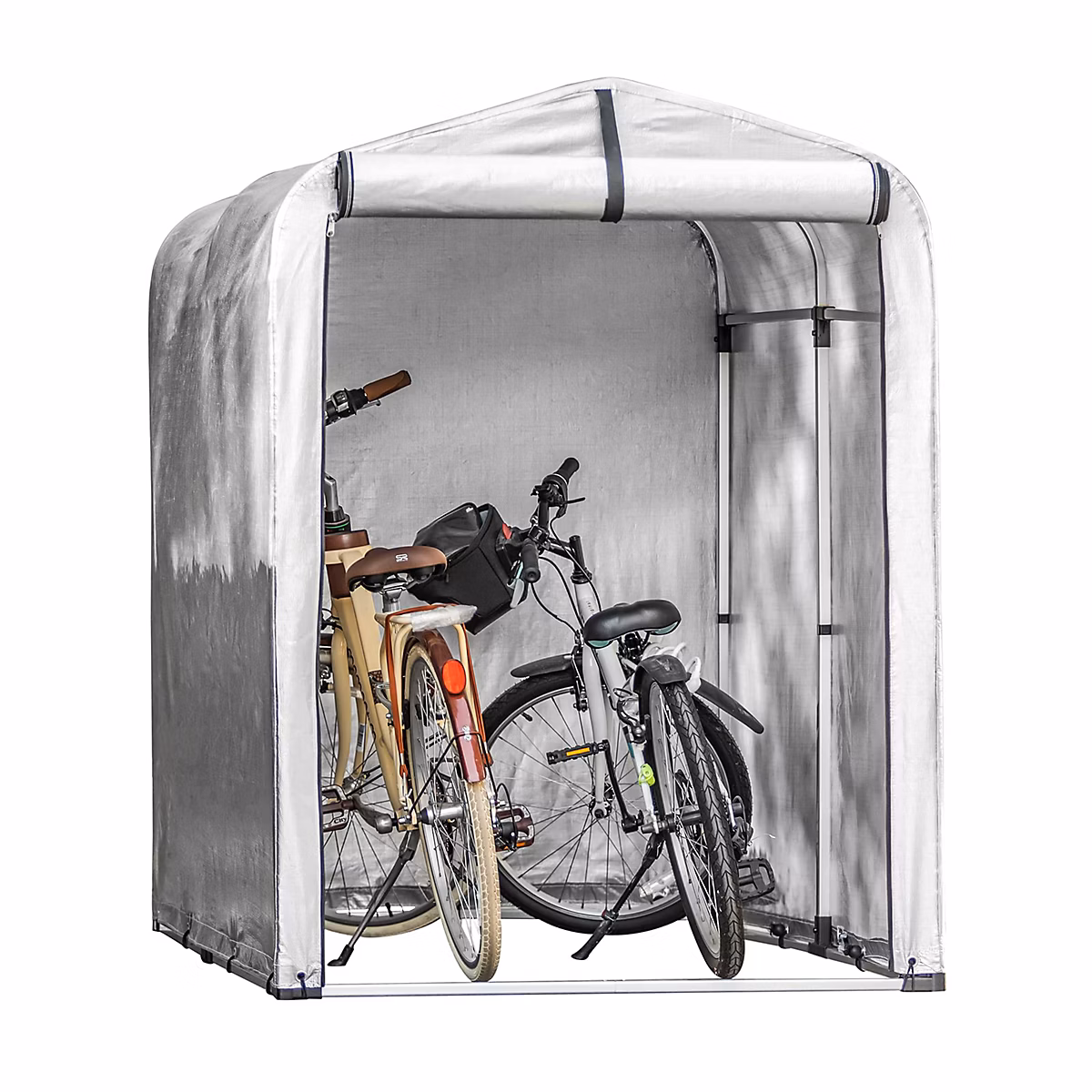 Abri de Jardin Argent Multifonctionnel Tente Stockage Velo Garage Exterieur 120 × 176 × 163 cm neuf