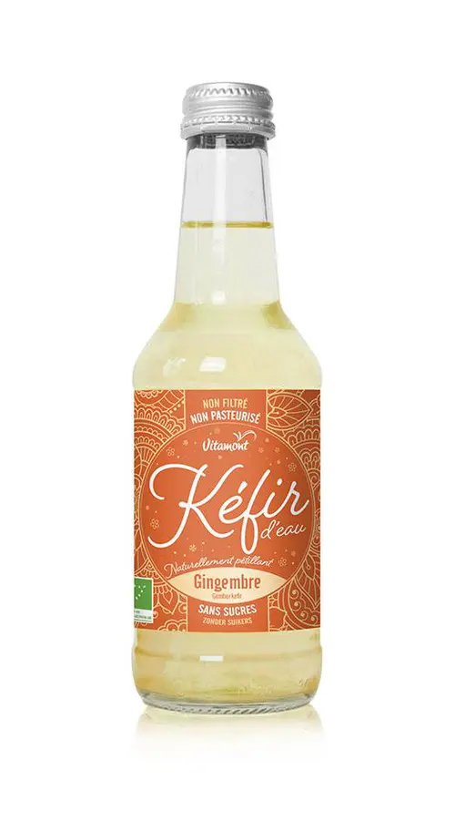Boisson bio Kéfir gingembre Vitamont – 25 cl